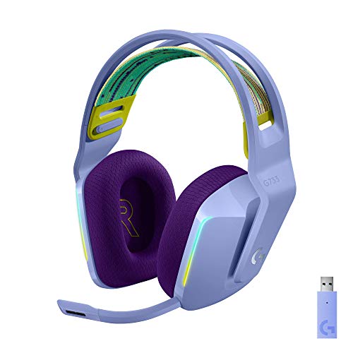 Logitech G733 Wireless Gaming Headset with RGB and Blue VO!CE – Lilac