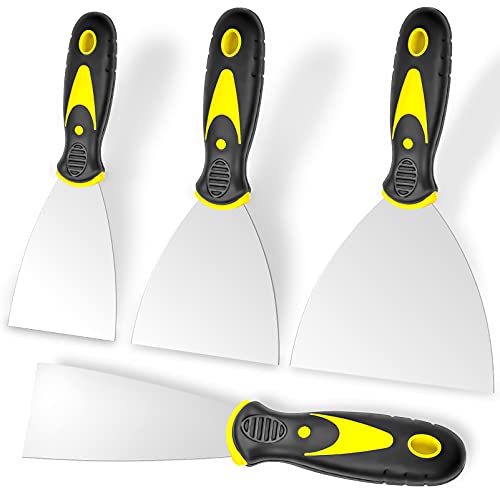 4-Piece Stainless Steel Putty Knife Set for Repair & Application