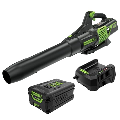 Greenworks 60V Leaf Blower, 700 CFM, Battery & Charger Included