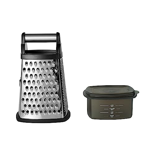 KitchenAid 4-Sided Stainless Steel Grater with Container, Black