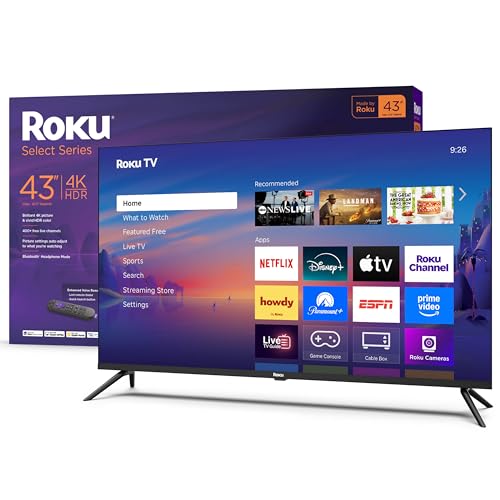 Roku 43″ 4K HDR Smart TV with Voice Remote
