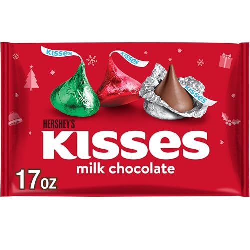 HERSHEY’S KISSES Milk Chocolate Christmas Candy, 17 oz