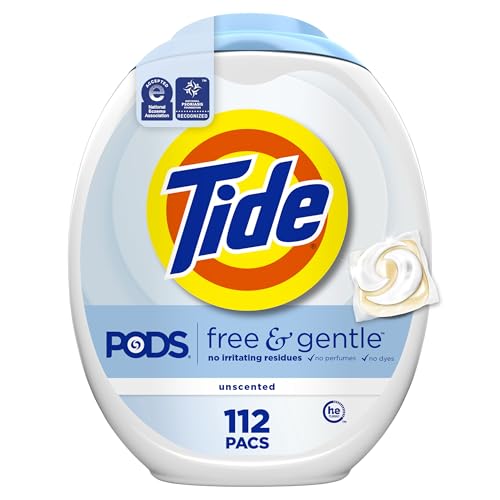 Tide PODS Free & Gentle Detergent Pacs, 112 Count