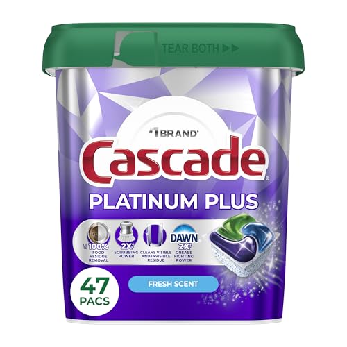 Cascade Platinum Plus Dishwasher Pods, Fresh Scent, 47 Count