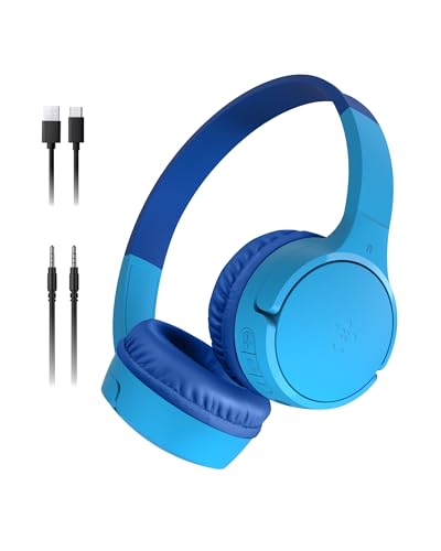 Belkin Kids Bluetooth Headphones, 30H Battery, 85dB Limit, Blue