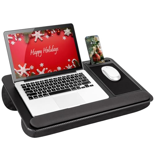 LAPGEAR Lap Desk with Wrist Rest & Phone Holder for 15.6″ Laptops