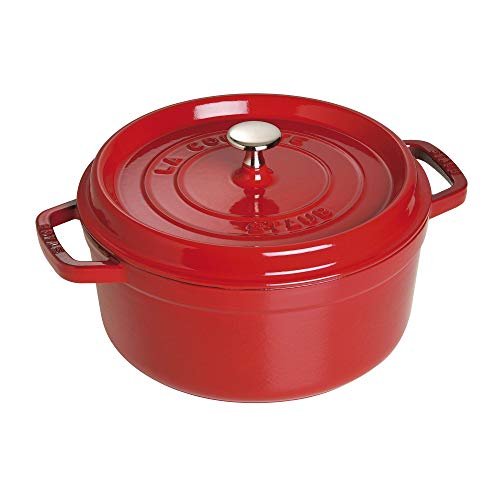 STAUB 4-qt Cherry Cast Iron Dutch Oven, France