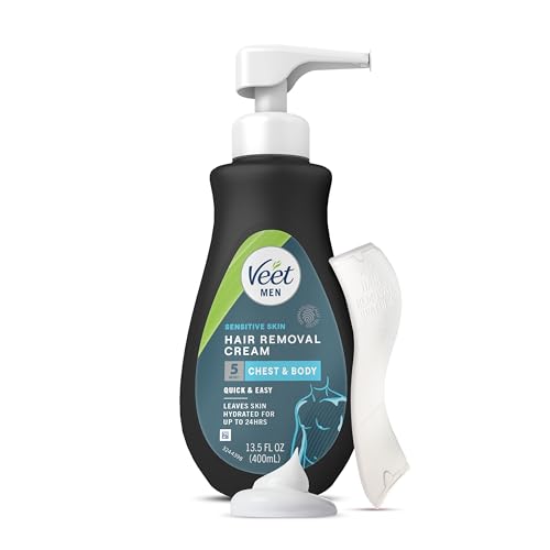 Veet Men’s 5 Min Sensitive Skin Hair Removal Cream, 13.5 FL OZ