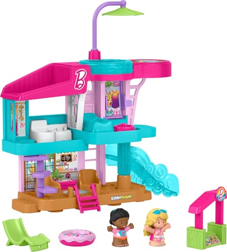 Fisher-Price Barbie Beach House Playset with Figures for Toddlers