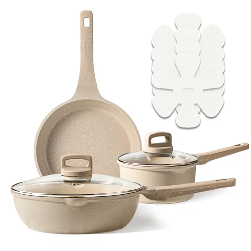 CAROTE 9-Piece Nonstick Induction Cookware Set, PFOA Free