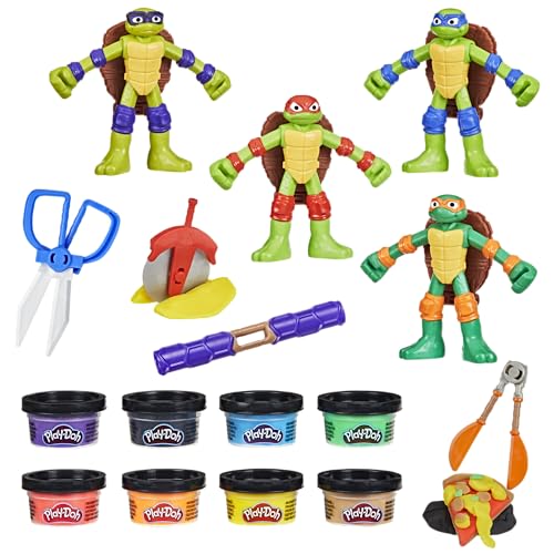 TMNT Play-Doh Bendy Action Figures Set (4 Inch, Ages 4+)
