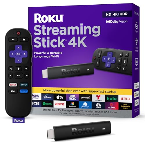 Roku 4K Streaming Stick – HDR, Dolby Vision, Voice Remote