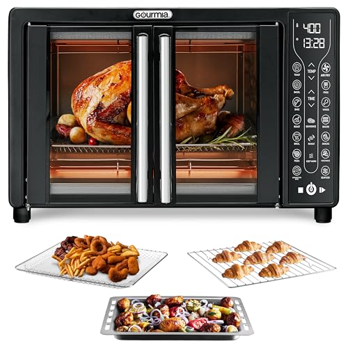 Gourmia Air Fryer Toaster Oven, 17 Presets, 24L, Black