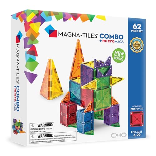 MAGNA-TILES 62-Piece Magnetic Construction Set