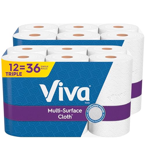 Viva Multi-Surface Towels, 12 Triple Rolls, 165 Sheets