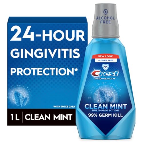 Crest Pro-Health Clean Mint Mouthwash, 1L, Gingivitis Treatment