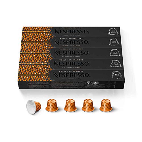 Nespresso Vienna Lungo Medium Roast, 50 Espresso Pods