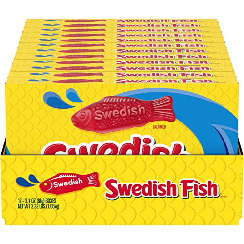 SWEDISH FISH Soft Candy, 12-Pack, 3.1 oz Boxes