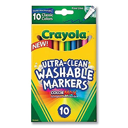 Crayola Washable Fine Line Markers, 10 Pack