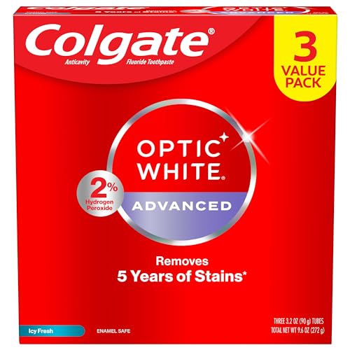 Colgate Optic White Whitening Toothpaste, 3 Pack, 3.2 oz Each