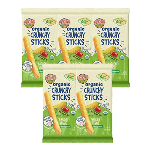 Earth’s Best Organic Baby Teething Snacks, Veggie Sticks, 5-Pack