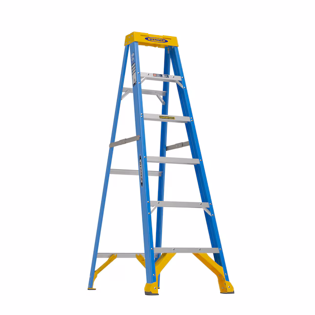 Werner 6ft Fiberglass Step Type 1 250 lb Load Capacity Ladder