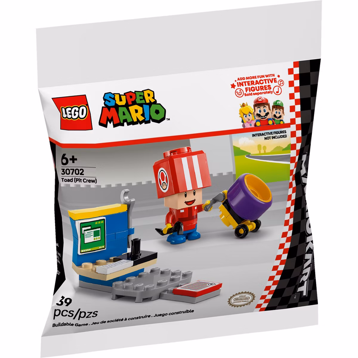 LEGO Super Mario Kart – Toad (Pit Crew) Building Toy 30702