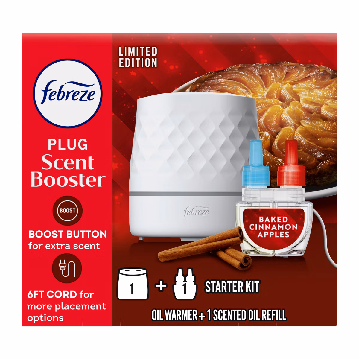 Febreze Plug Scent Booster Starter Kit (Baked Cinnamon Apple)