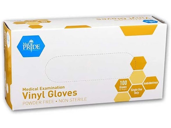 MED PRIDE Medical Vinyl Examination Gloves