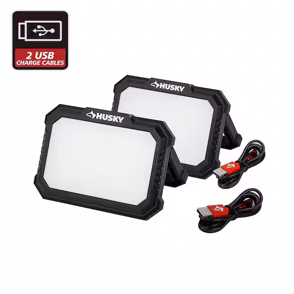 Husky 2-Pack 1200 Lumens Rechargeable Magnetic Utility Light