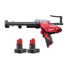 M12 12V Lithium-Ion Cordless 10 oz. Adhesive and Caulk Gun with 3.0 Ah Battery Pack 2Pack