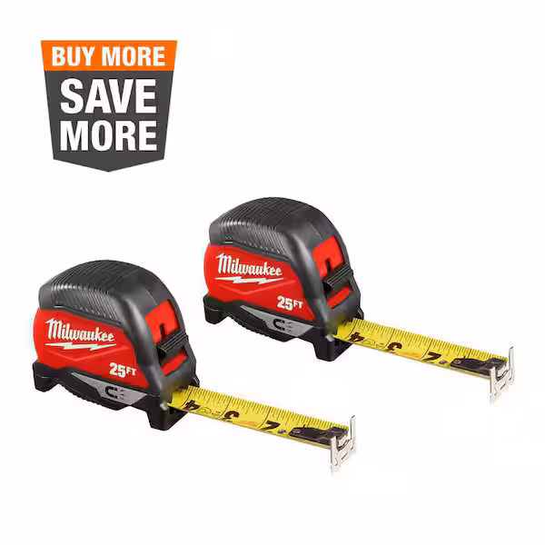 Milwaukee 25 ft. Compact Magnetic Tape Measure (2-Pack)