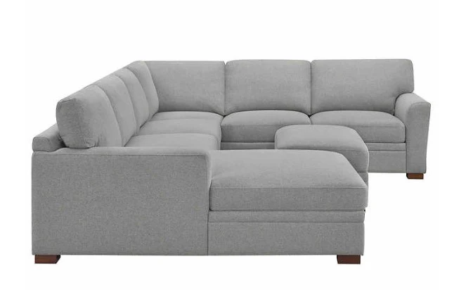 Thomasville Tavish Fabric Sectional with Storage Light Gray