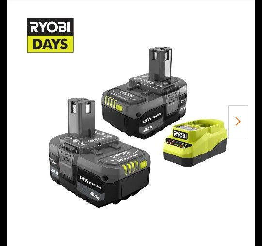 RYOBI ONE 18V Lithium-Ion 4.0 Ah Battery