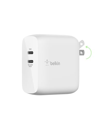 Belkin 68W Dual USB-C Charger for Multiple Devices – White