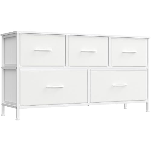 SONGMICS Bedroom Dresser: 5-Drawer Storage Organizer, White