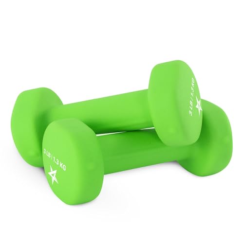 Yes4All 3 lbs Neoprene Dumbbells Set (6 lbs Total)