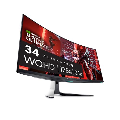 Alienware 34″ Curved QD-OLED Gaming Monitor, 175Hz, Lunar Light