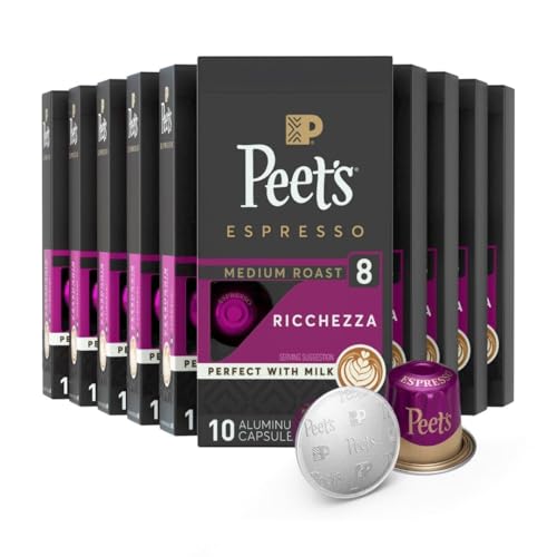 Peet’s Medium Roast Espresso Capsules, Nespresso Compatible, 100 Count