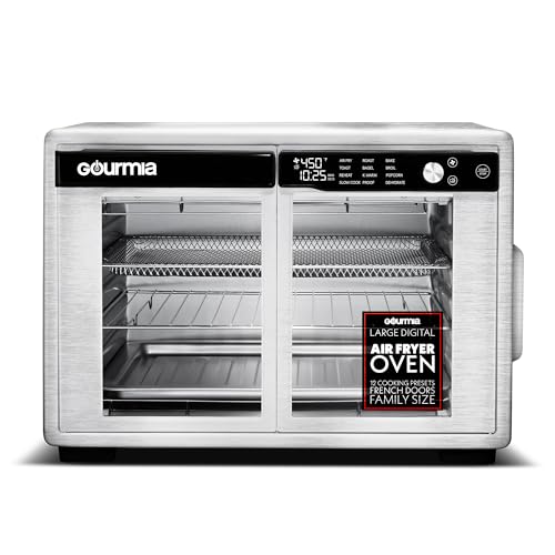 Gourmia 37 Qt French Door Air Fryer Oven, Stainless Steel