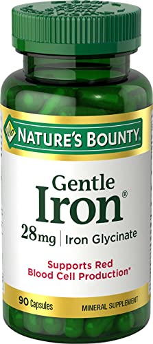 Nature’s Bounty Gentle Iron Supplement, 90 Capsules, Non-GMO, Gluten-Free