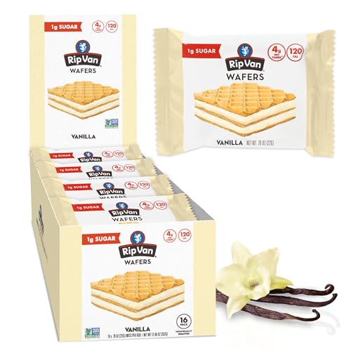 Rip Van Vanilla Keto Wafers, Vegan, Non-GMO, Low Carb, 16-Pack