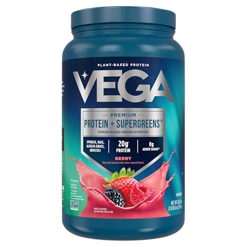 Vega Protein + Supergreens, Berry, 20g Plant-Based Protein