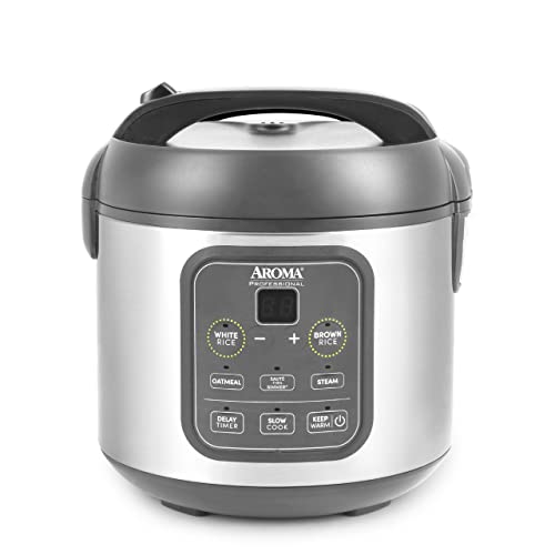 AROMA 4-Cup Digital Rice & Multicooker Stainless Steel