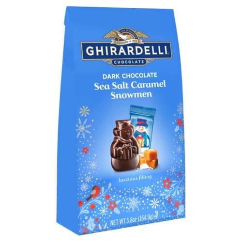 GHIRARDELLI Dark Chocolate Sea Salt Caramel Snowmen, 5.8 oz