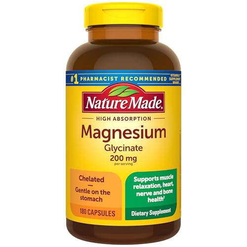 Nature Made Magnesium Glycinate 200mg, 180 Capsules, 90-Day Supply