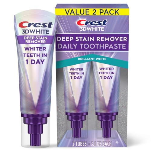 Crest 3DWhite Brilliance Toothpaste, Stain Remover, 2-Pack 3.1oz