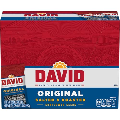 DAVID Original Sunflower Seeds, 1.625 oz, Pack of 12