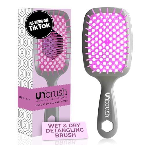 FHI HEAT Wet & Dry Detangling Hair Brush, Lavender/Grey