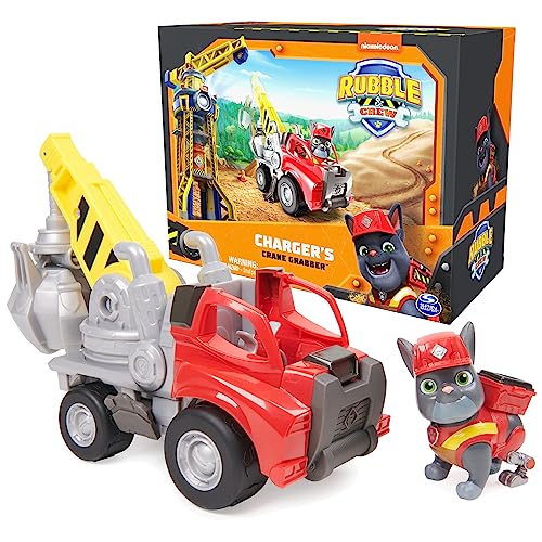 Rubble & Crew Charger’s Crane Toy Truck with Action Figure
